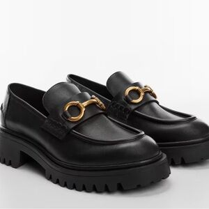MANGO 7.5 Leather Loafers